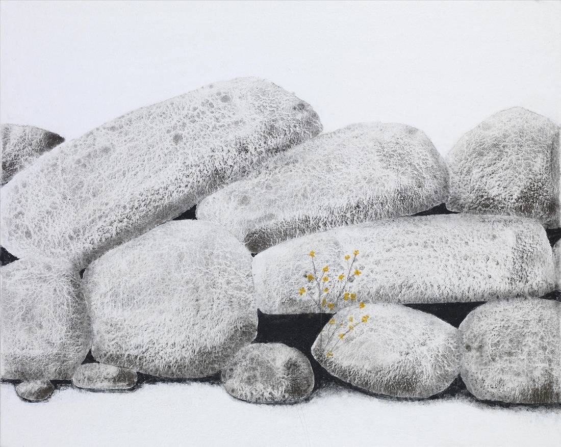 Stones with Yellow Flower